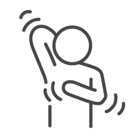Person outline itching self
